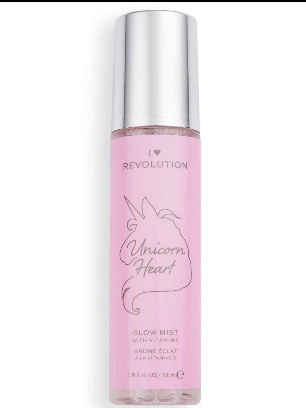 I Heart Revolution Unicorn Heart Glow Mist with Vitamin E – 3.38 oz – New
